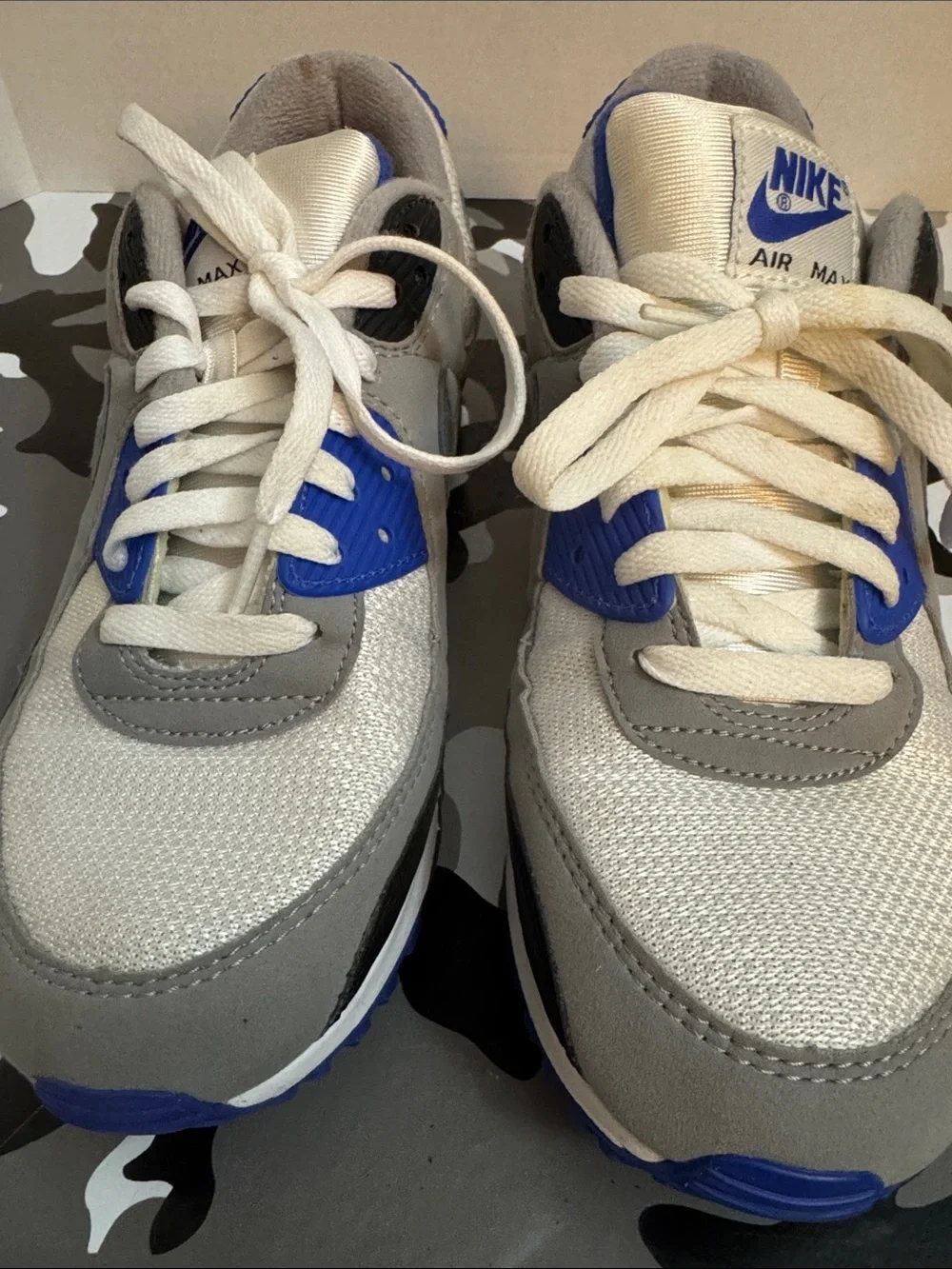 Nike men’s Air Max Sneakers - White, Gray & Blue